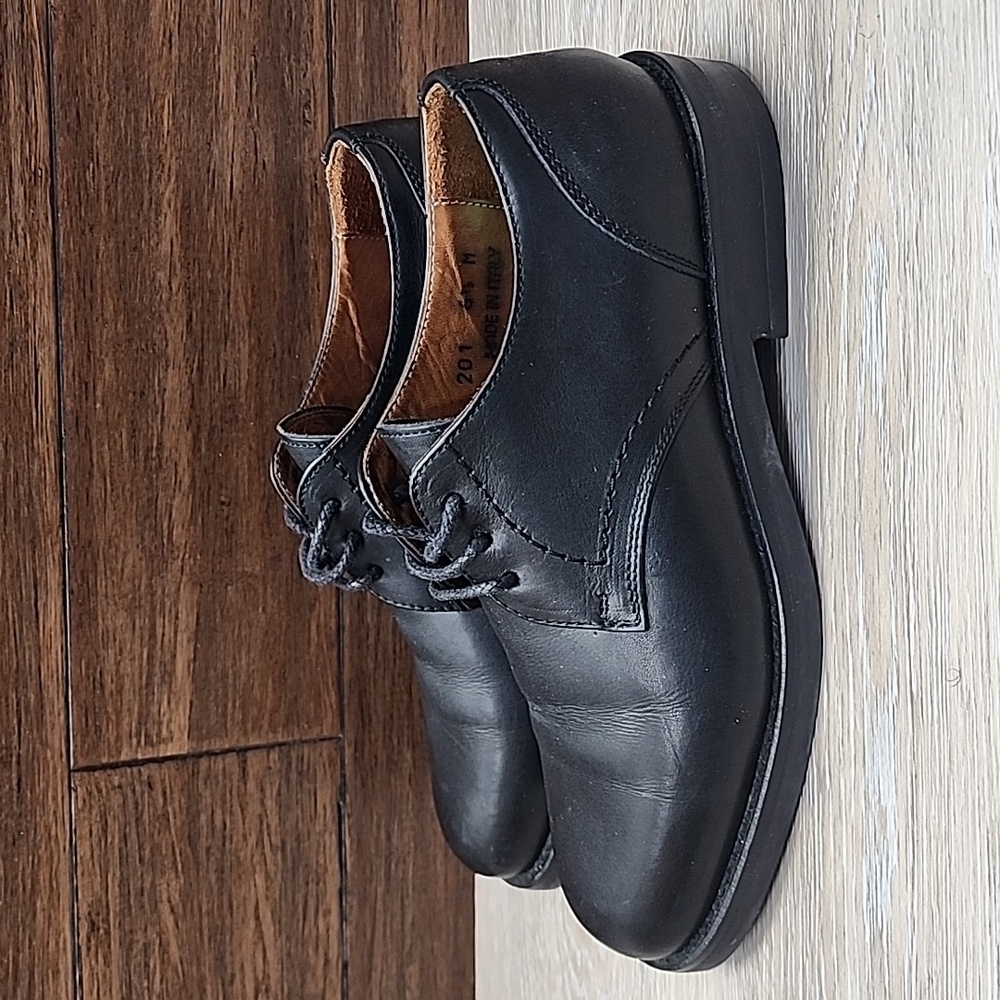 Coach Womens #201 Italian Leather Classic Plain Toe Lace Up Oxford Black Sz 6.5M